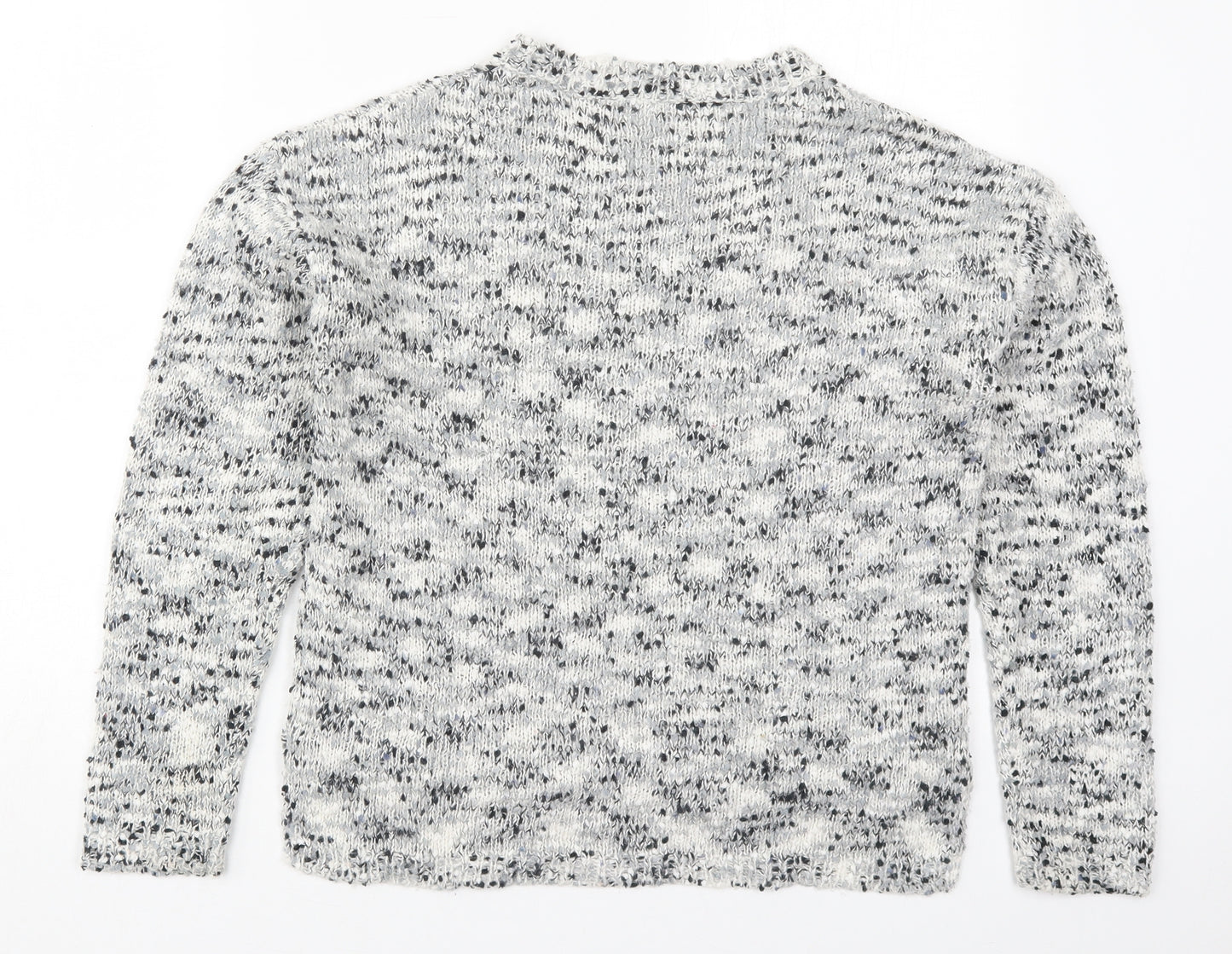 New Look Womens Grey Crew Neck  Acrylic Pullover Jumper Size 10