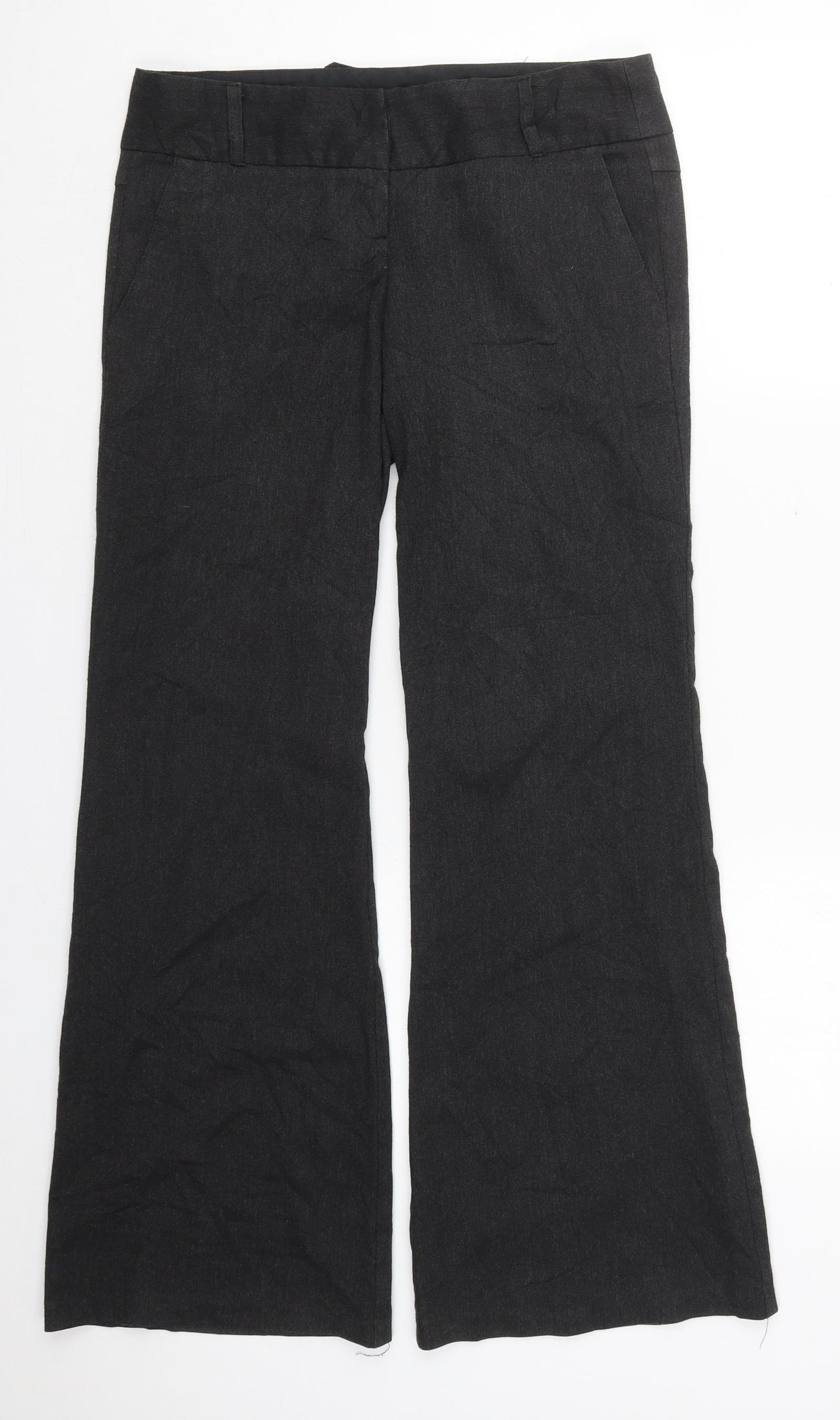 Jane Norman Womens Grey  Polyester Trousers  Size 10 L29.5 in Regular Hook & Eye