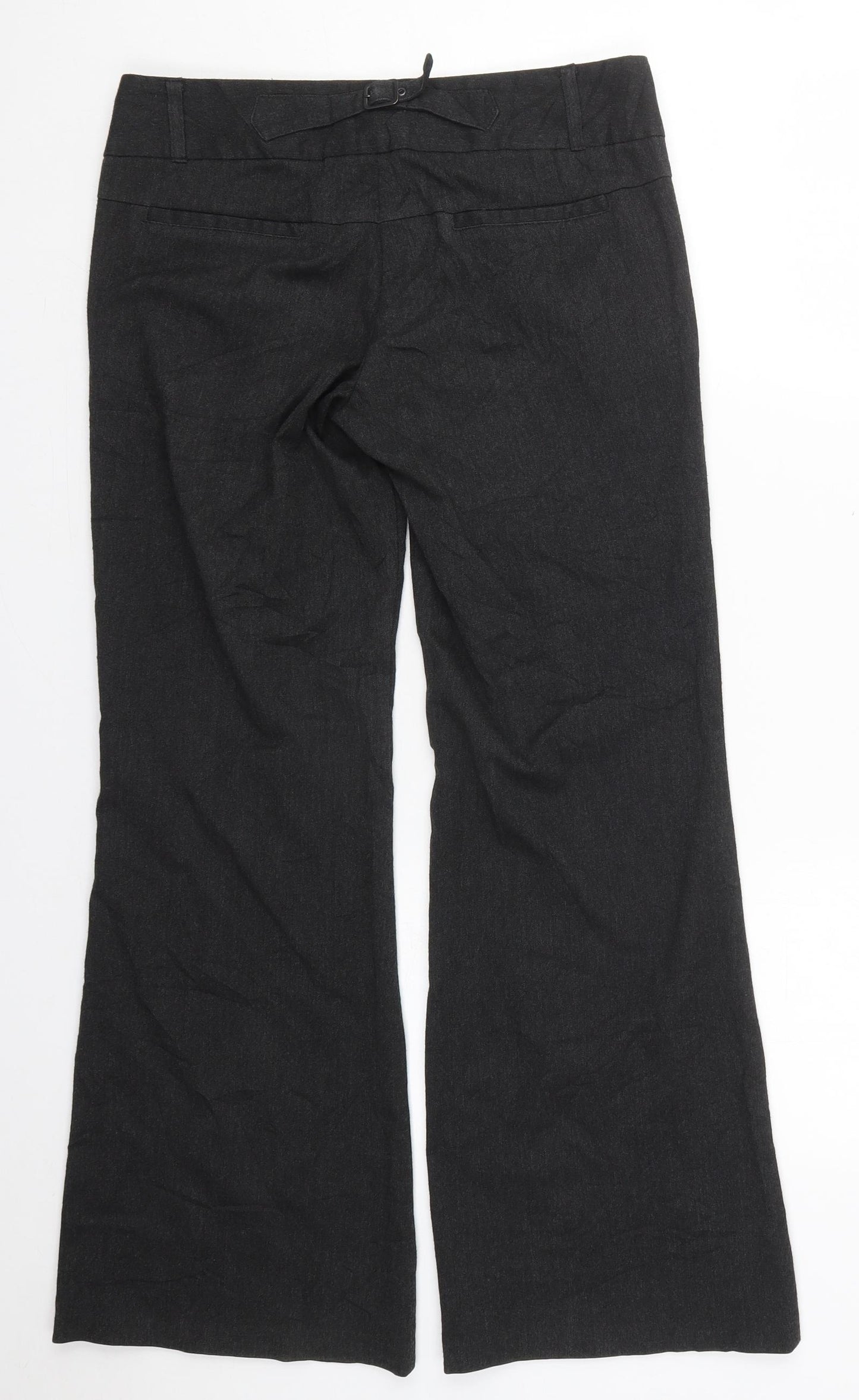 Jane Norman Womens Grey  Polyester Trousers  Size 10 L29.5 in Regular Hook & Eye