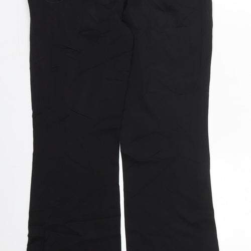 NEXT Womens Black  Acetate Trousers  Size 10 L29 in Regular Zip