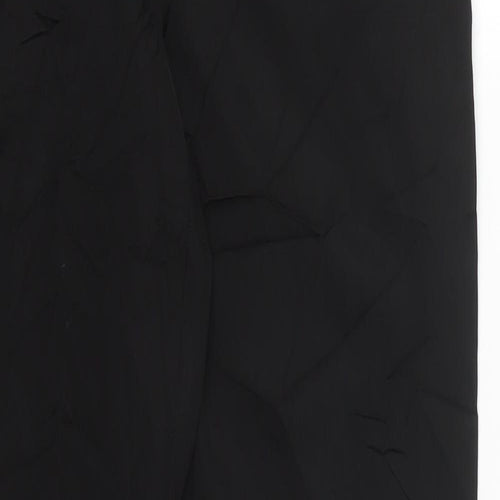 NEXT Womens Black  Acetate Trousers  Size 10 L29 in Regular Zip