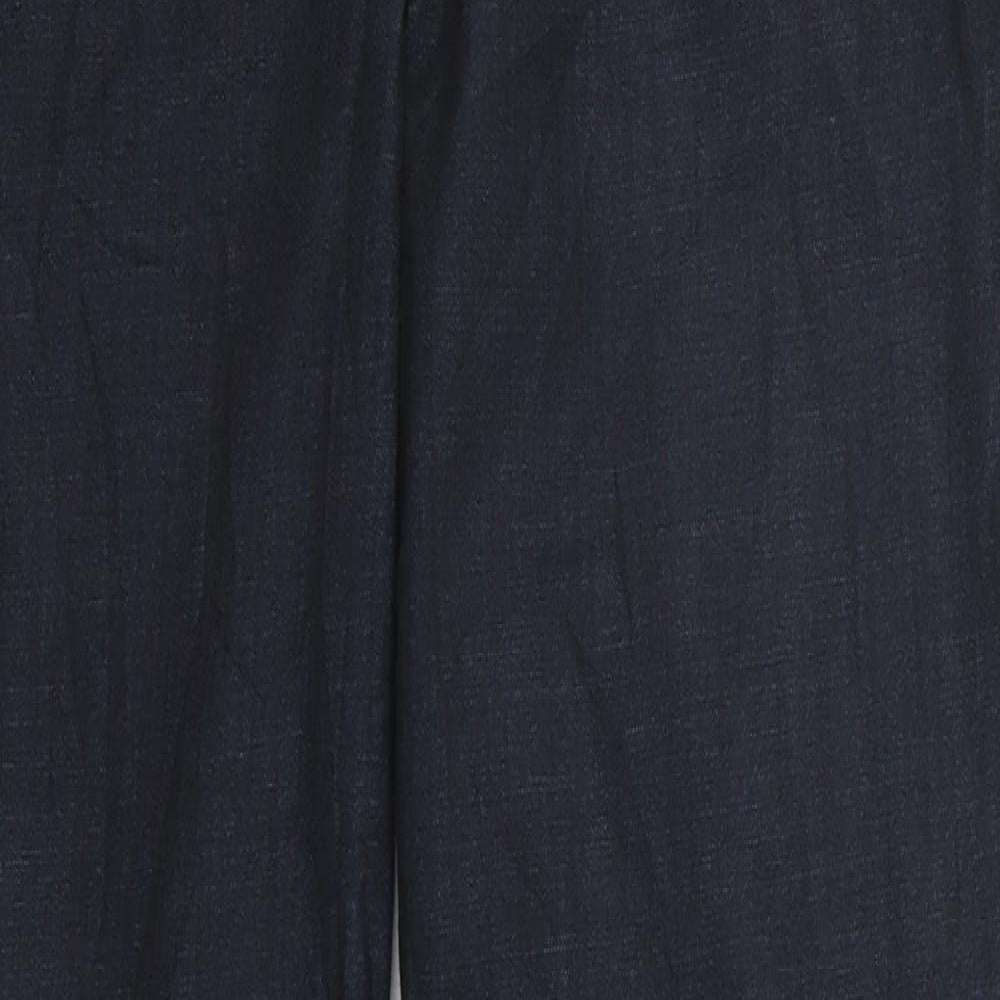 Per Una Womens Blue  Polyester Trousers  Size 10 L30 in Regular Hook & Eye