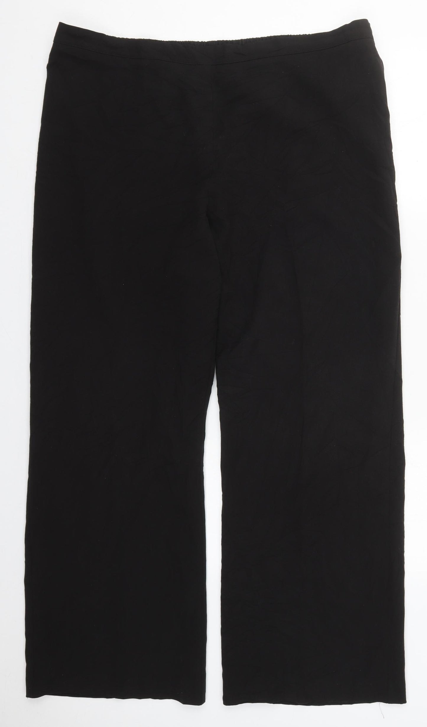 Yours Womens Black  Polyester Trousers  Size 20 L29 in Regular