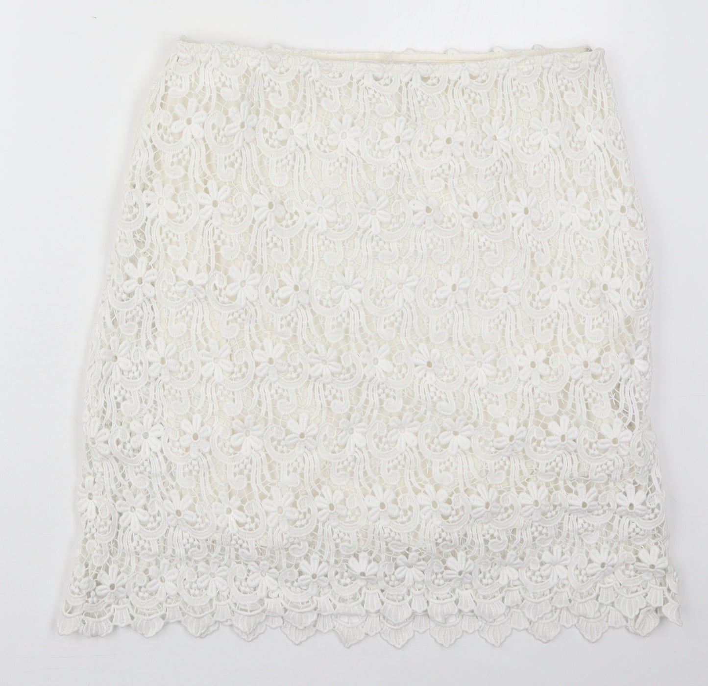 Tamaris Womens White  Polyester Straight & Pencil Skirt Size 12   Zip