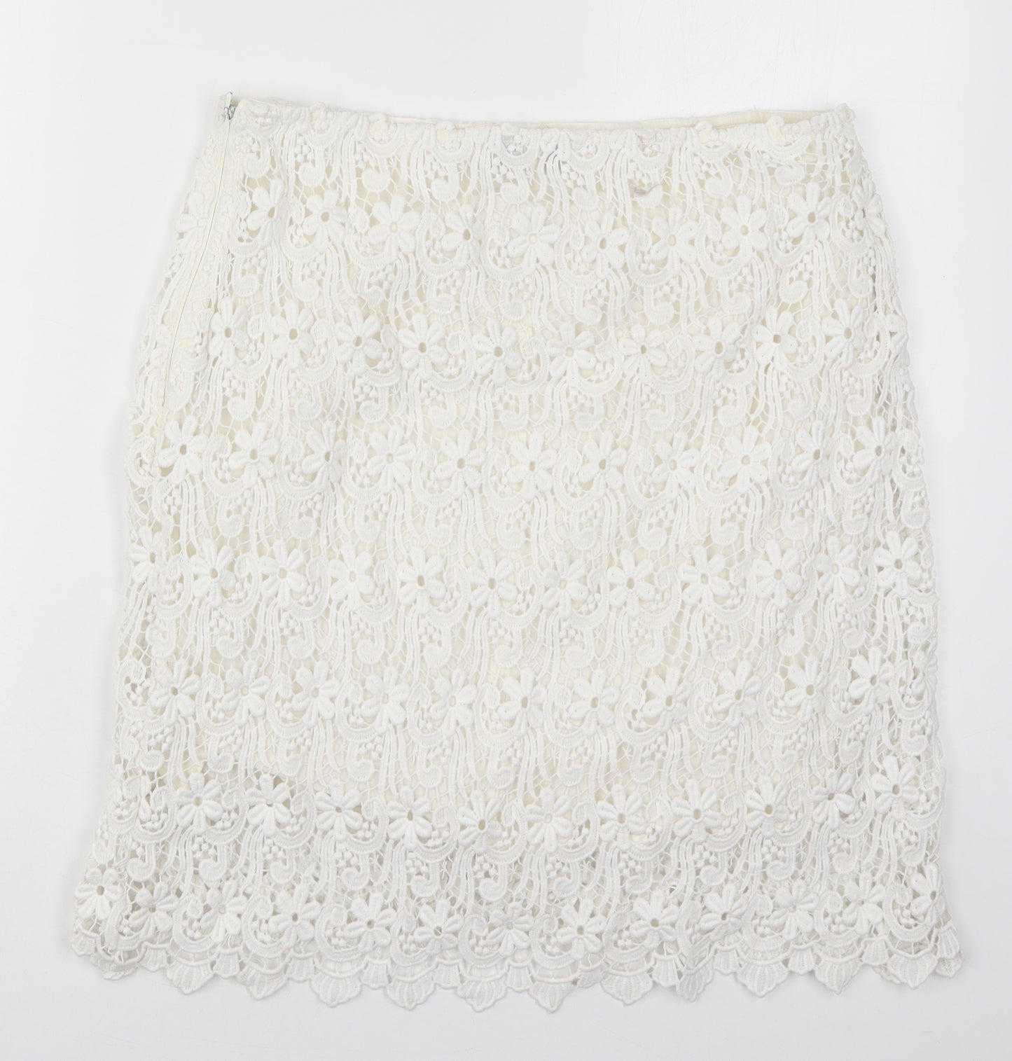 Tamaris Womens White  Polyester Straight & Pencil Skirt Size 12   Zip