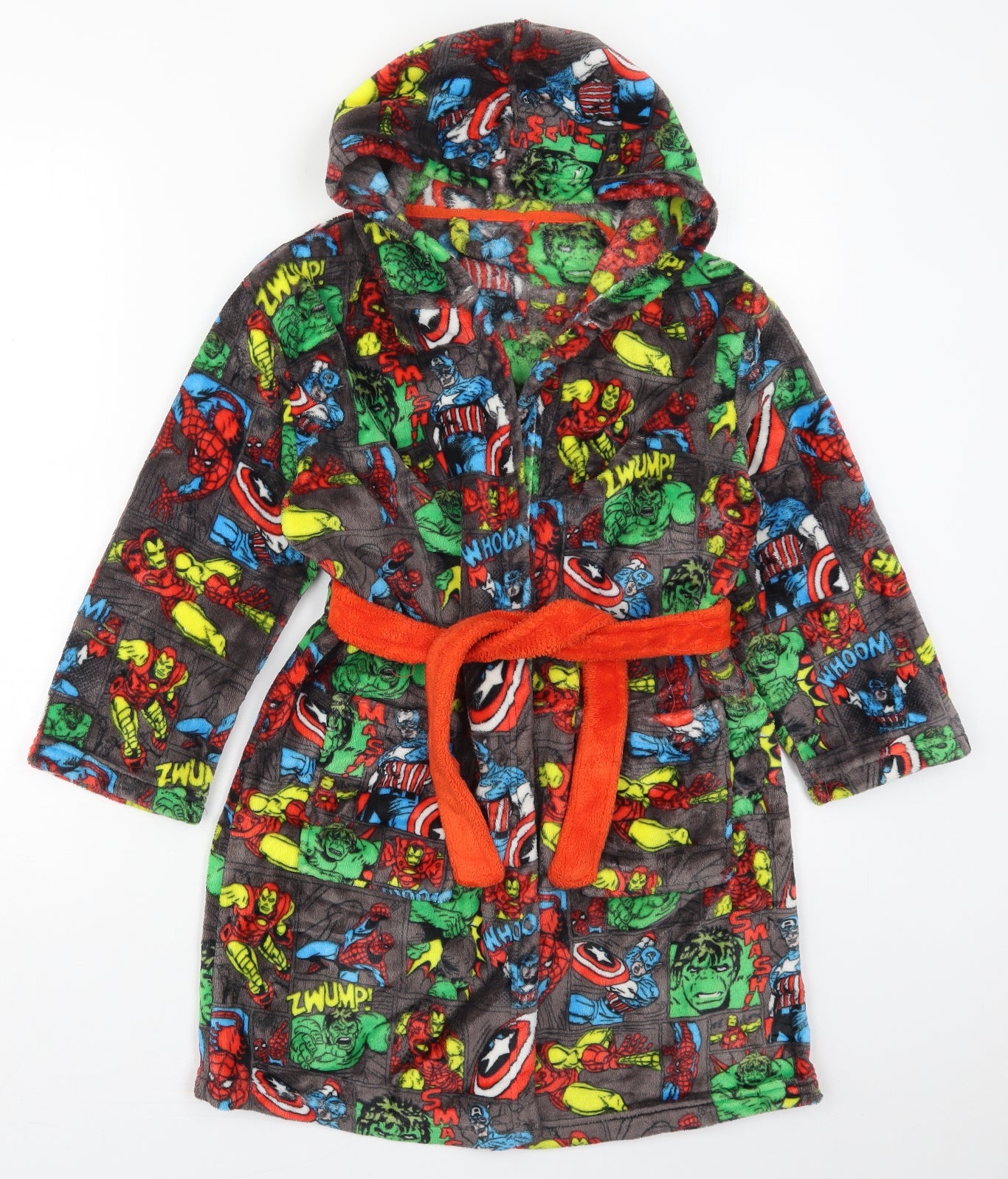 George Boys Multicoloured Solid Polyester  Robe Size 8-9 Years  Tie - Marvel Avengers