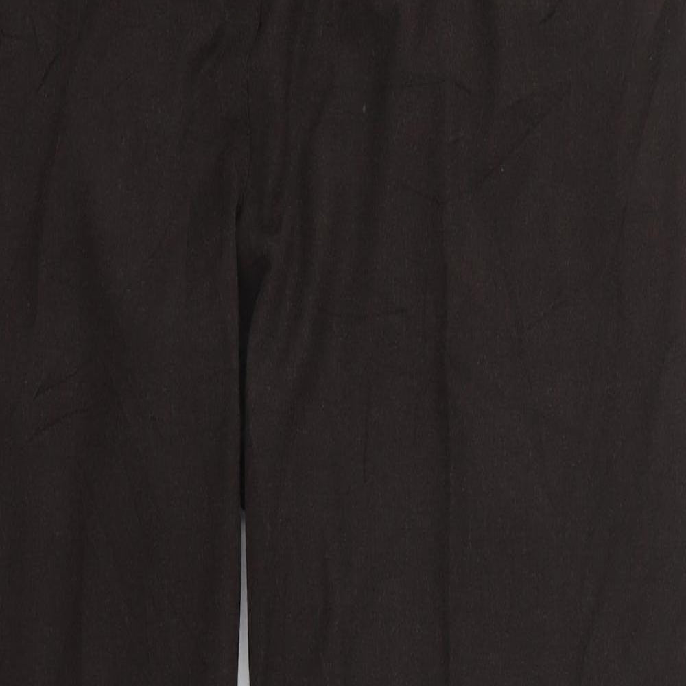 Per Una Womens Brown  Polyester Trousers  Size 16 L31 in Regular Hook & Eye
