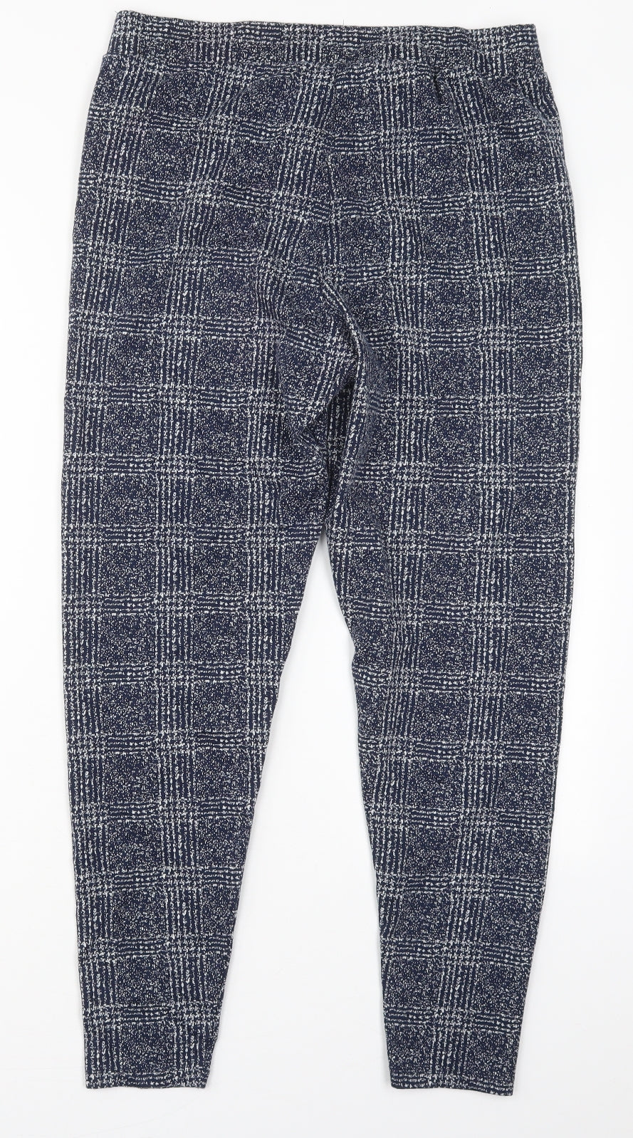 TU Womens Blue Check Polyester Carrot Leggings Size 16 L28 in