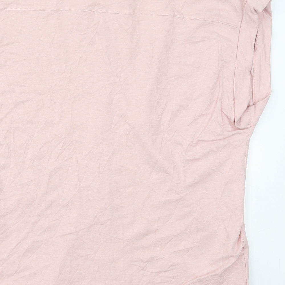 Marks and Spencer Womens Pink  Viscose Basic Button-Up Size 10 Collared