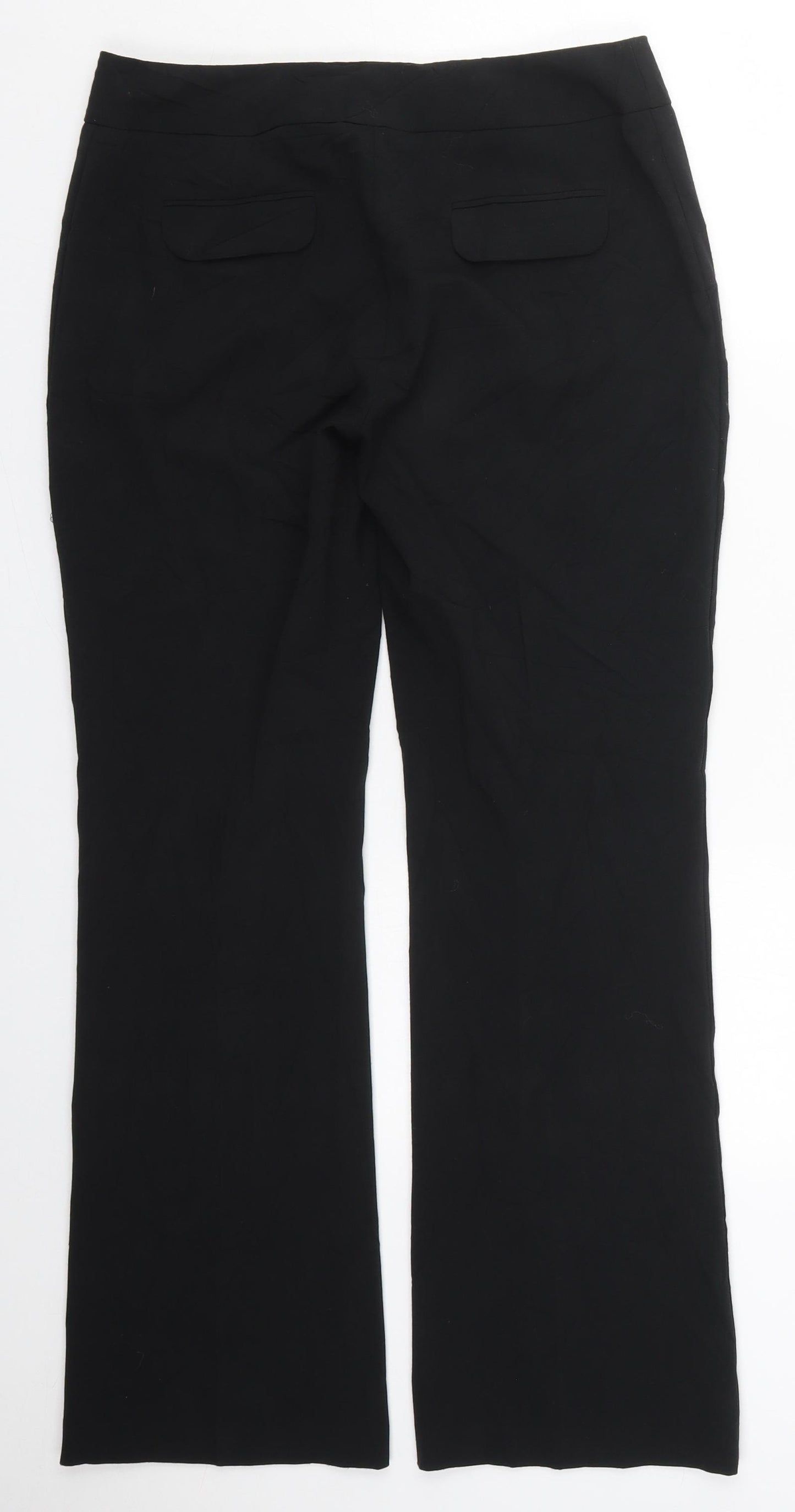 Marks and Spencer Womens Black  Polyester Trousers  Size 10 L30 in Regular Button