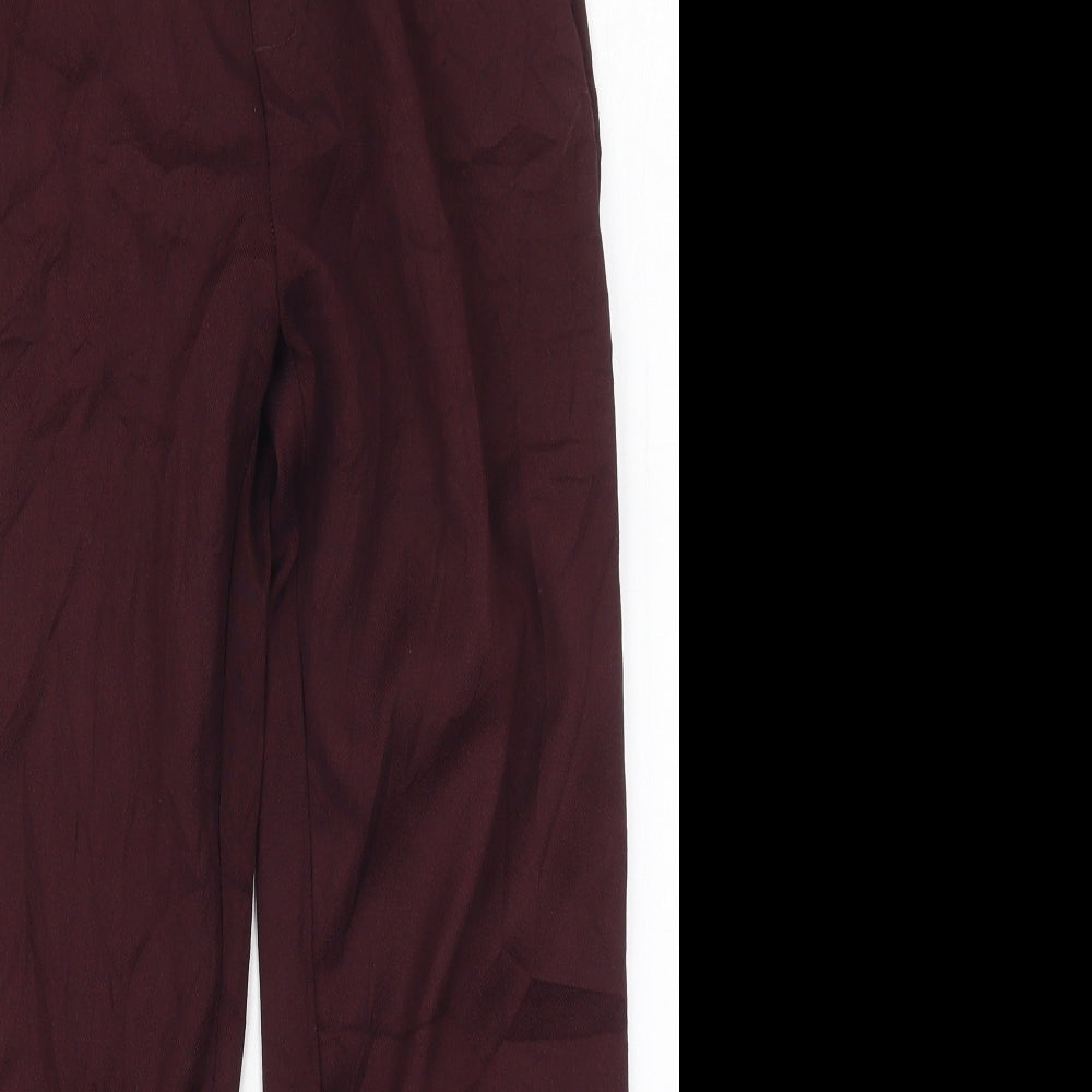 H&M Womens Red  Polyester Trousers  Size 8 L26 in Regular  - Burgundy