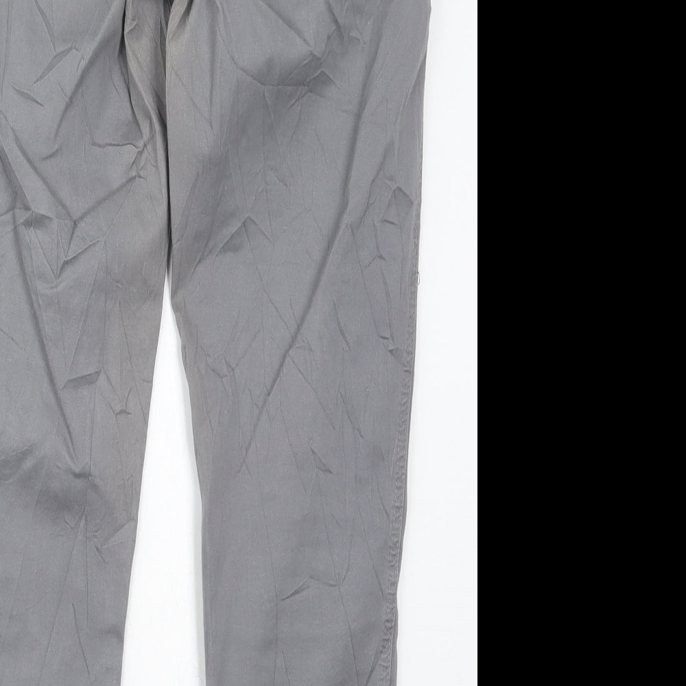 NEXT Womens Grey  Cotton Trousers  Size 14 L28 in Regular Button