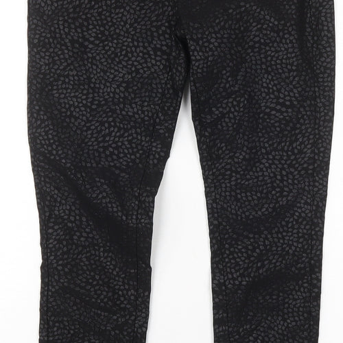 TU Womens Black  Viscose Skinny Jeans Size 8 L27 in Regular Button - Leaf Prints