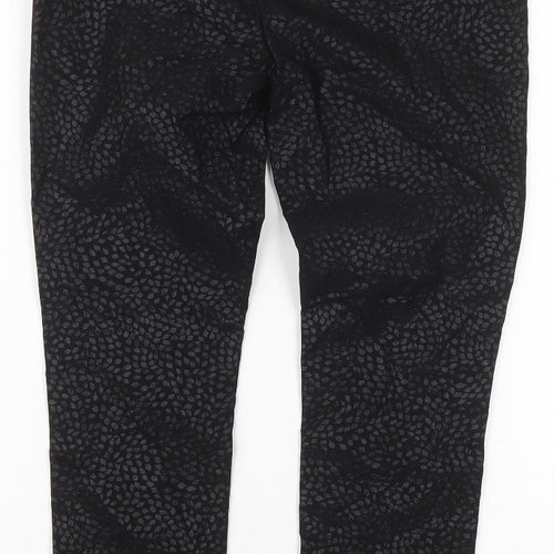 TU Womens Black  Viscose Skinny Jeans Size 8 L27 in Regular Button - Leaf Prints