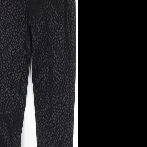 TU Womens Black  Viscose Skinny Jeans Size 8 L27 in Regular Button - Leaf Prints