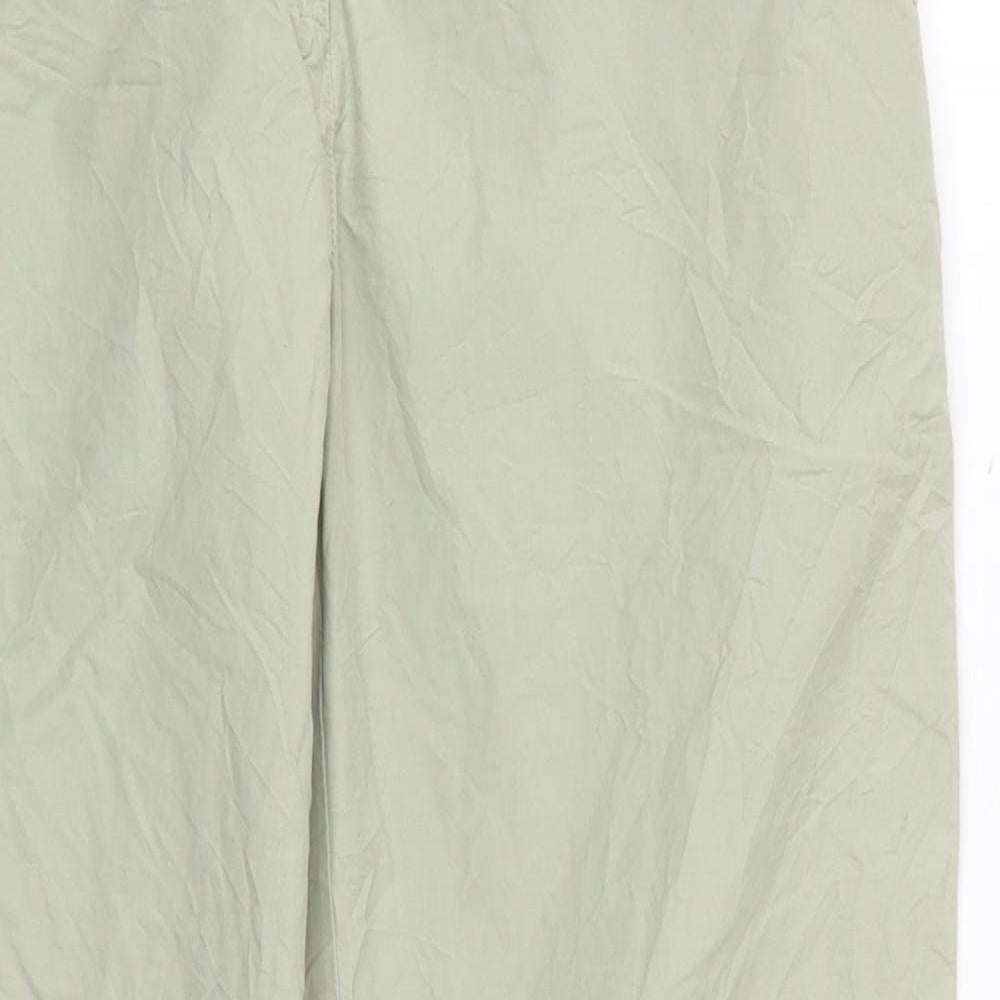NEXT Womens Green  Cotton Cargo Trousers Size 12 L28 in Regular Button