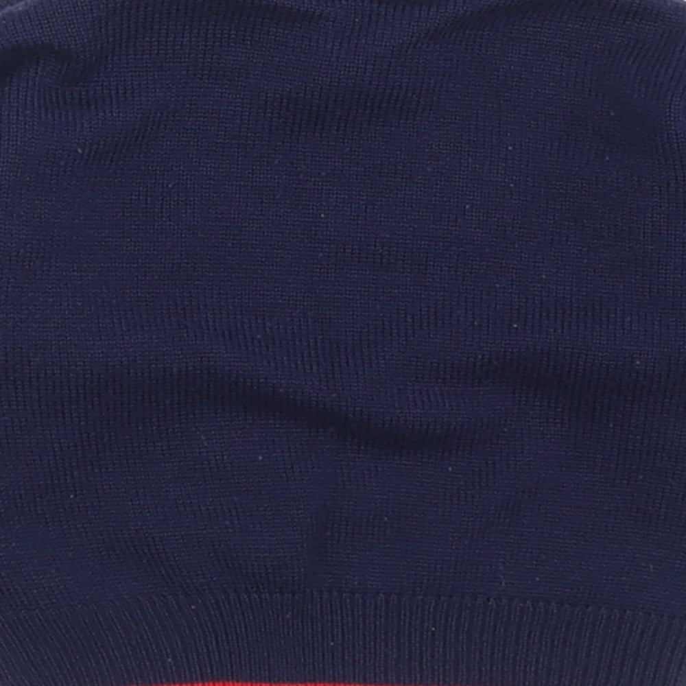Toys R Us Boys Blue Striped Acrylic Pullover Jumper Size 3-6 Months  Button