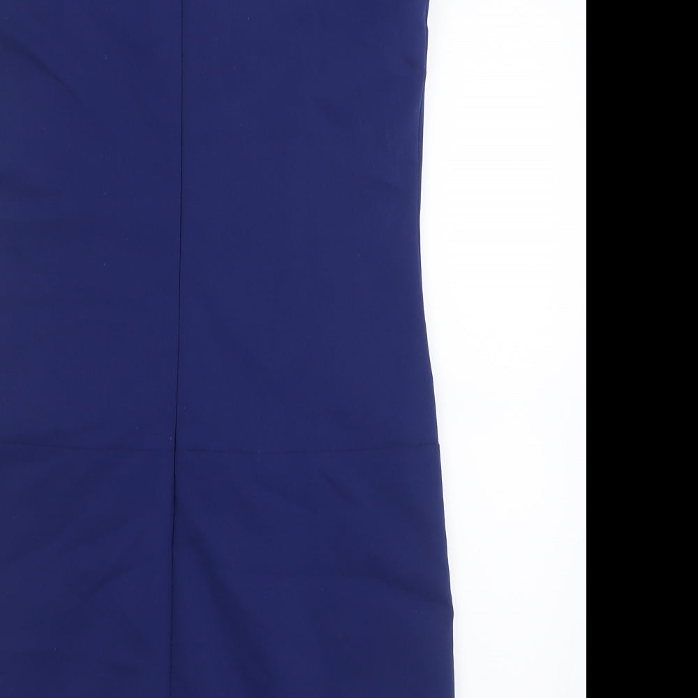 NEXT Womens Blue  Cotton A-Line  Size 12  V-Neck Zip