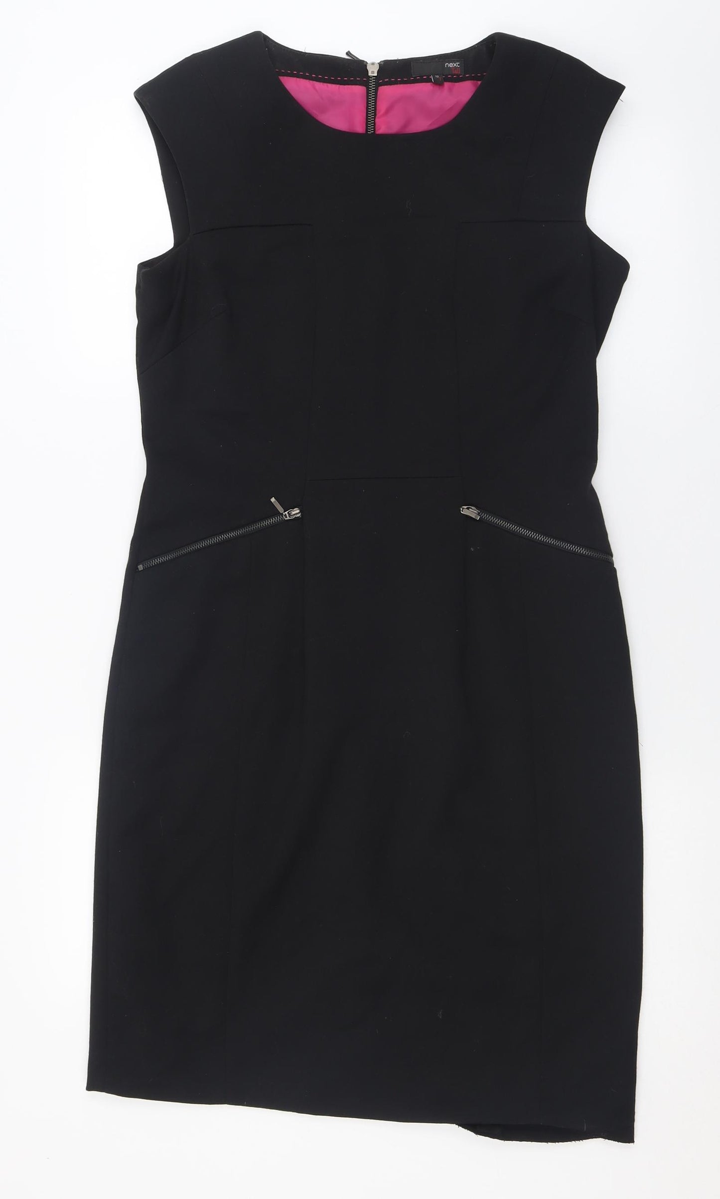 NEXT Womens Black  Polyester A-Line  Size 12  Crew Neck Zip