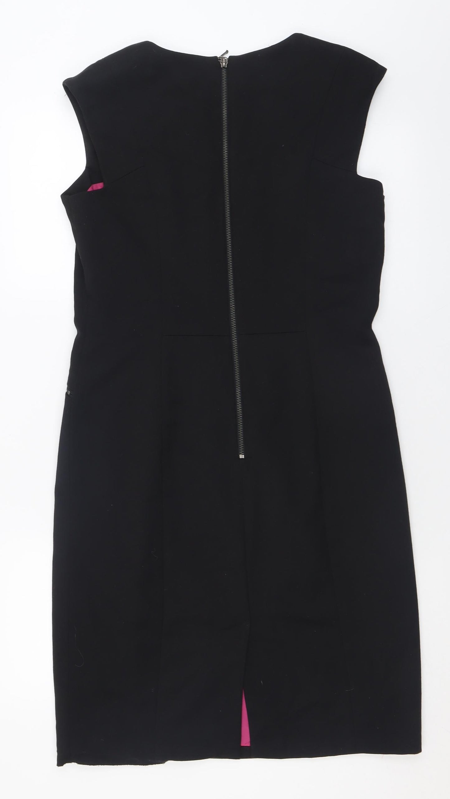 NEXT Womens Black  Polyester A-Line  Size 12  Crew Neck Zip