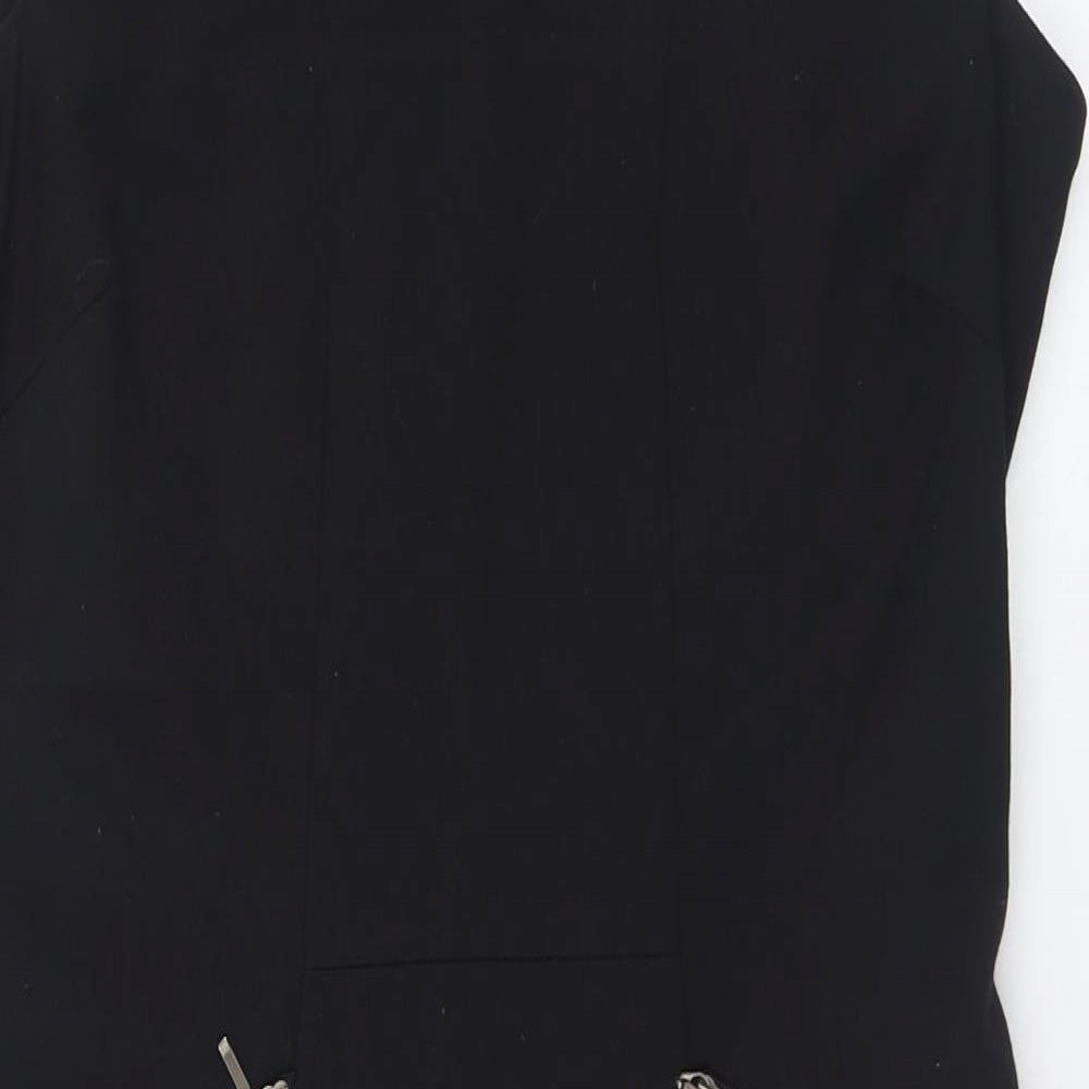 NEXT Womens Black  Polyester A-Line  Size 12  Crew Neck Zip