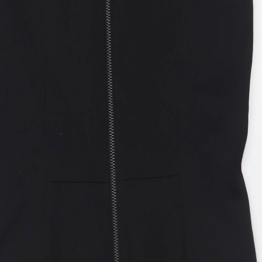 NEXT Womens Black  Polyester A-Line  Size 12  Crew Neck Zip