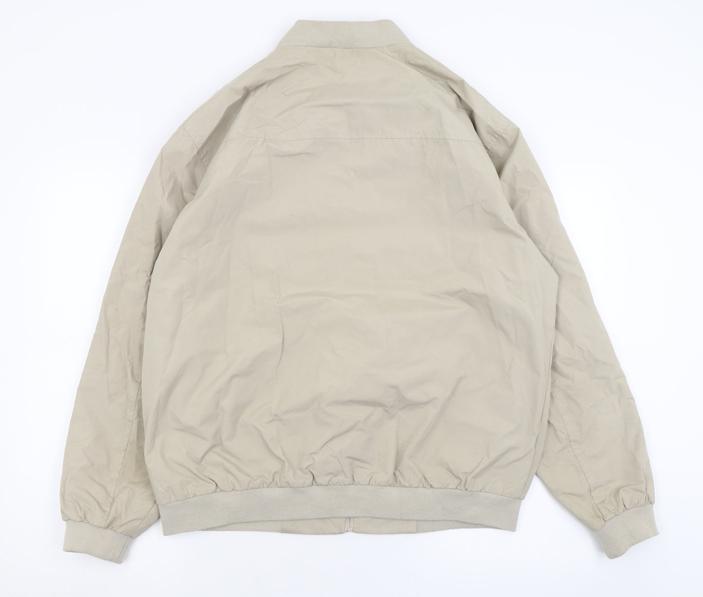 Easy Mens Beige   Bomber Jacket Jacket Size L  Zip