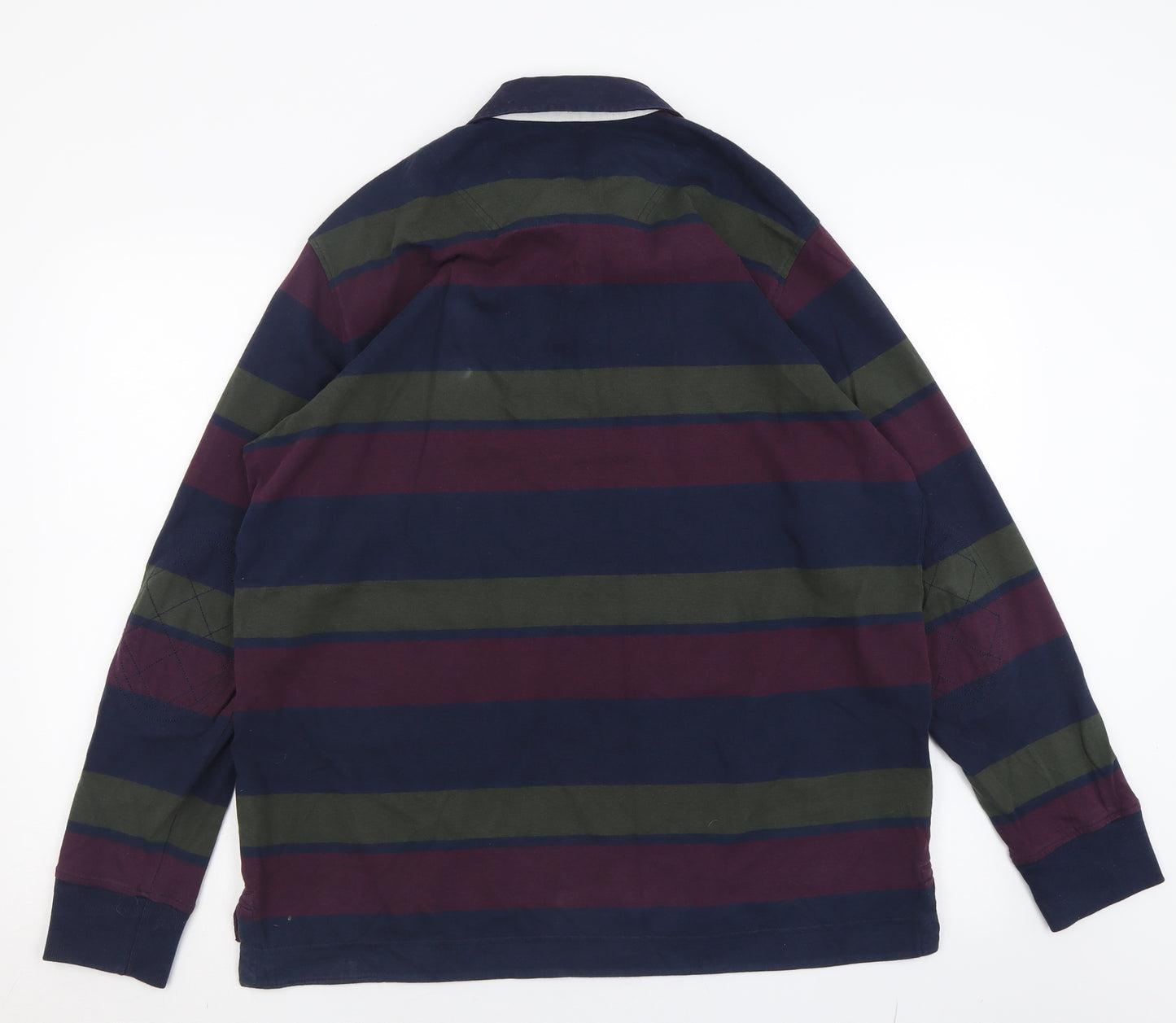 Blue Harbour Mens Multicoloured Striped Polyester  T-Shirt Size L Collared