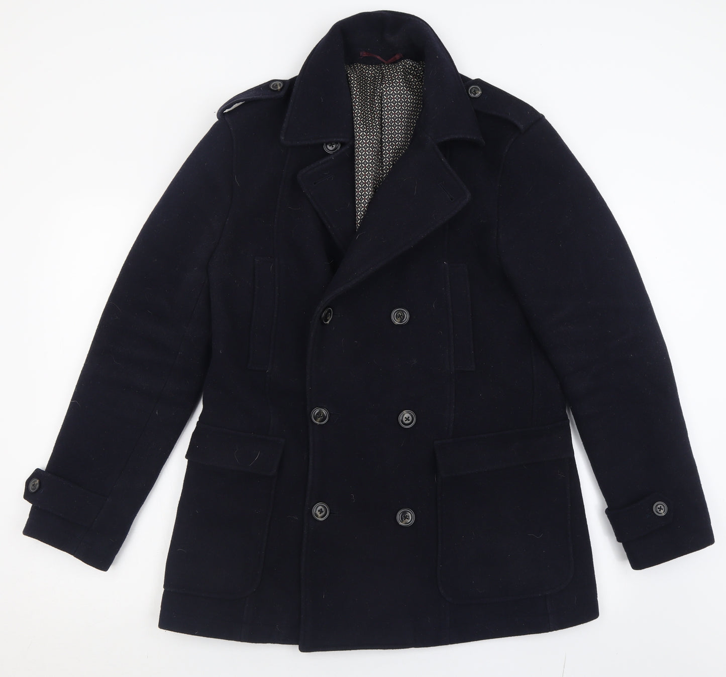Moss 1851 Womens Blue   Overcoat Coat Size M  Button