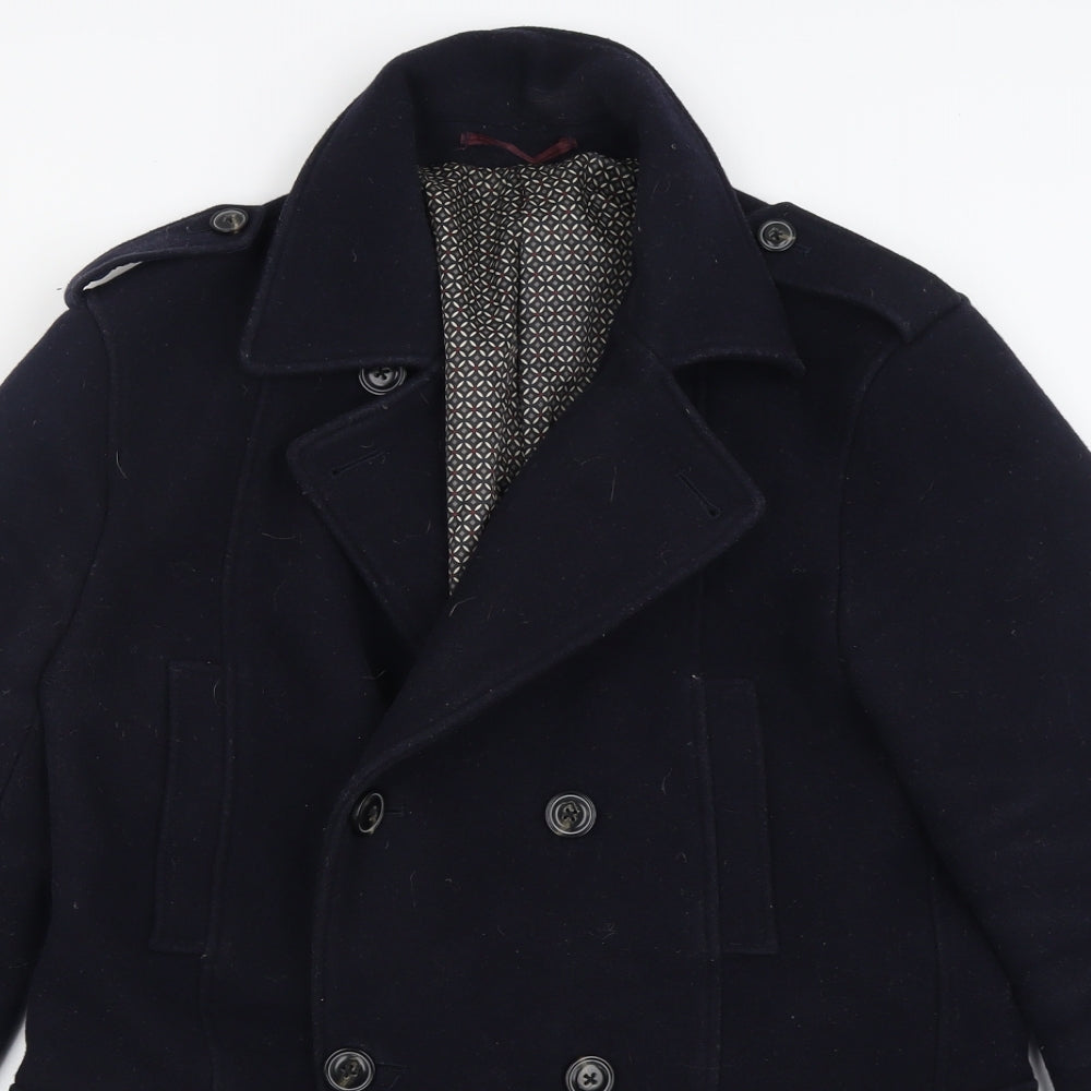 Moss 1851 Womens Blue   Overcoat Coat Size M  Button