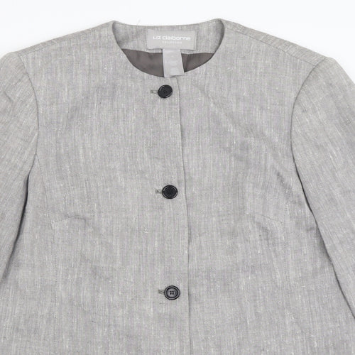 Liz Calborne Womens Grey   Jacket  Size 6  Button