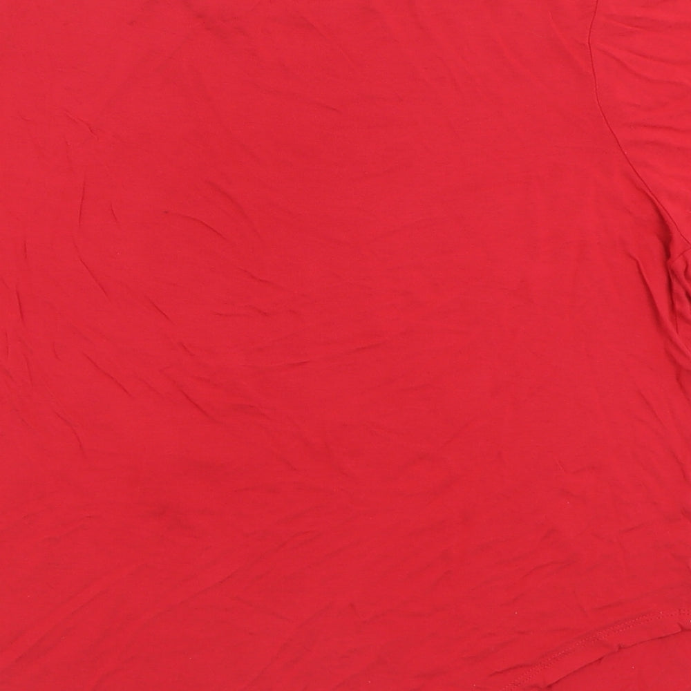 pep&vo Womens Red  Viscose Basic T-Shirt Size 16 Crew Neck