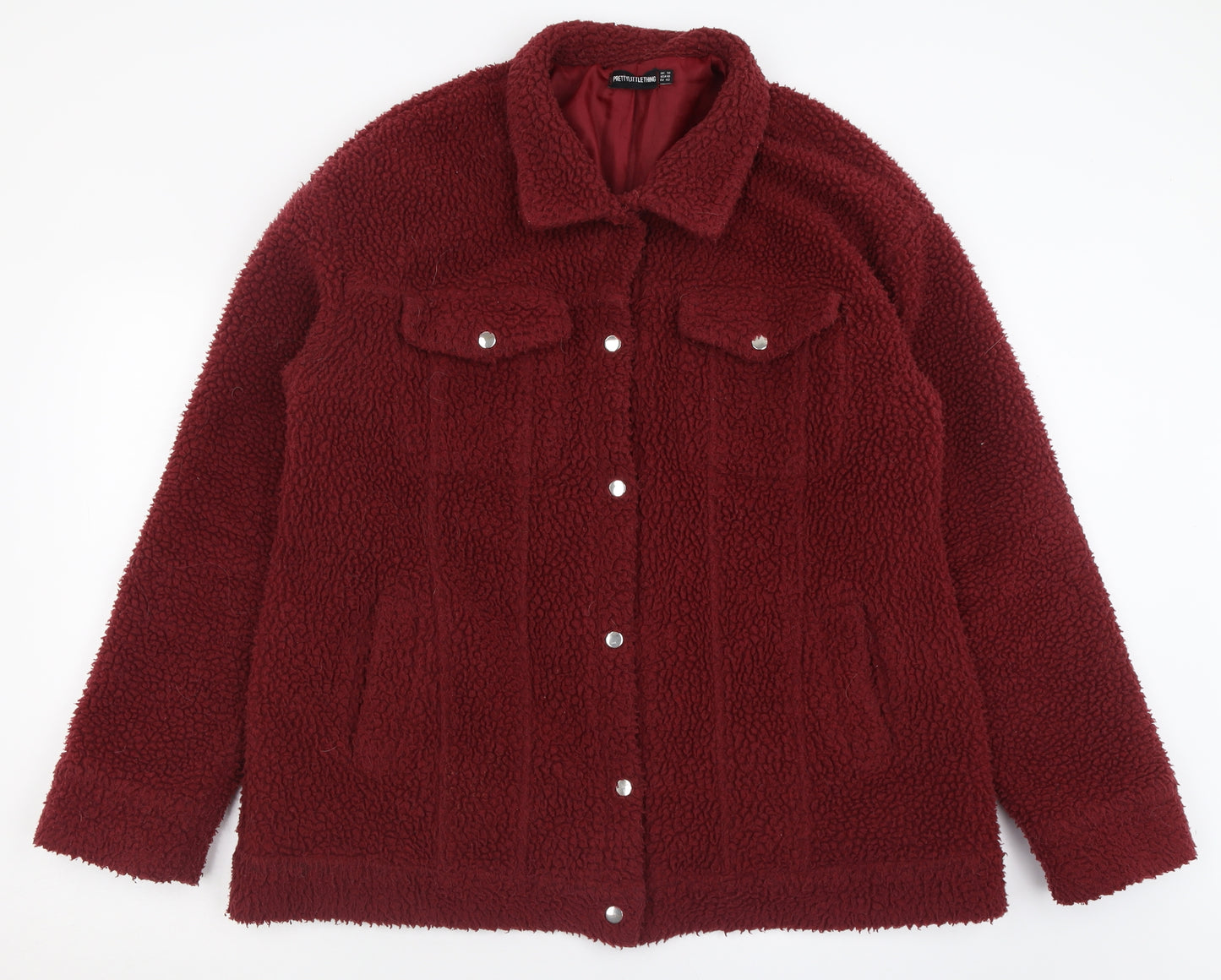 PRETTYLITTLETHING Womens Red   Jacket  Size 14  Button