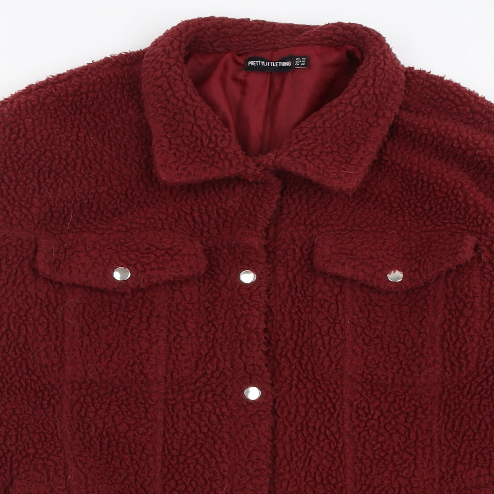 PRETTYLITTLETHING Womens Red   Jacket  Size 14  Button