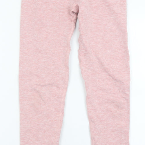 Preworn Womens Pink  Polyester Capri Leggings Size 4 L26 in Regular Pullover