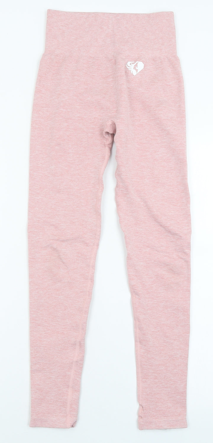 Preworn Womens Pink Polyester Capri Leggings Size 4 L26 in Regular Pullover