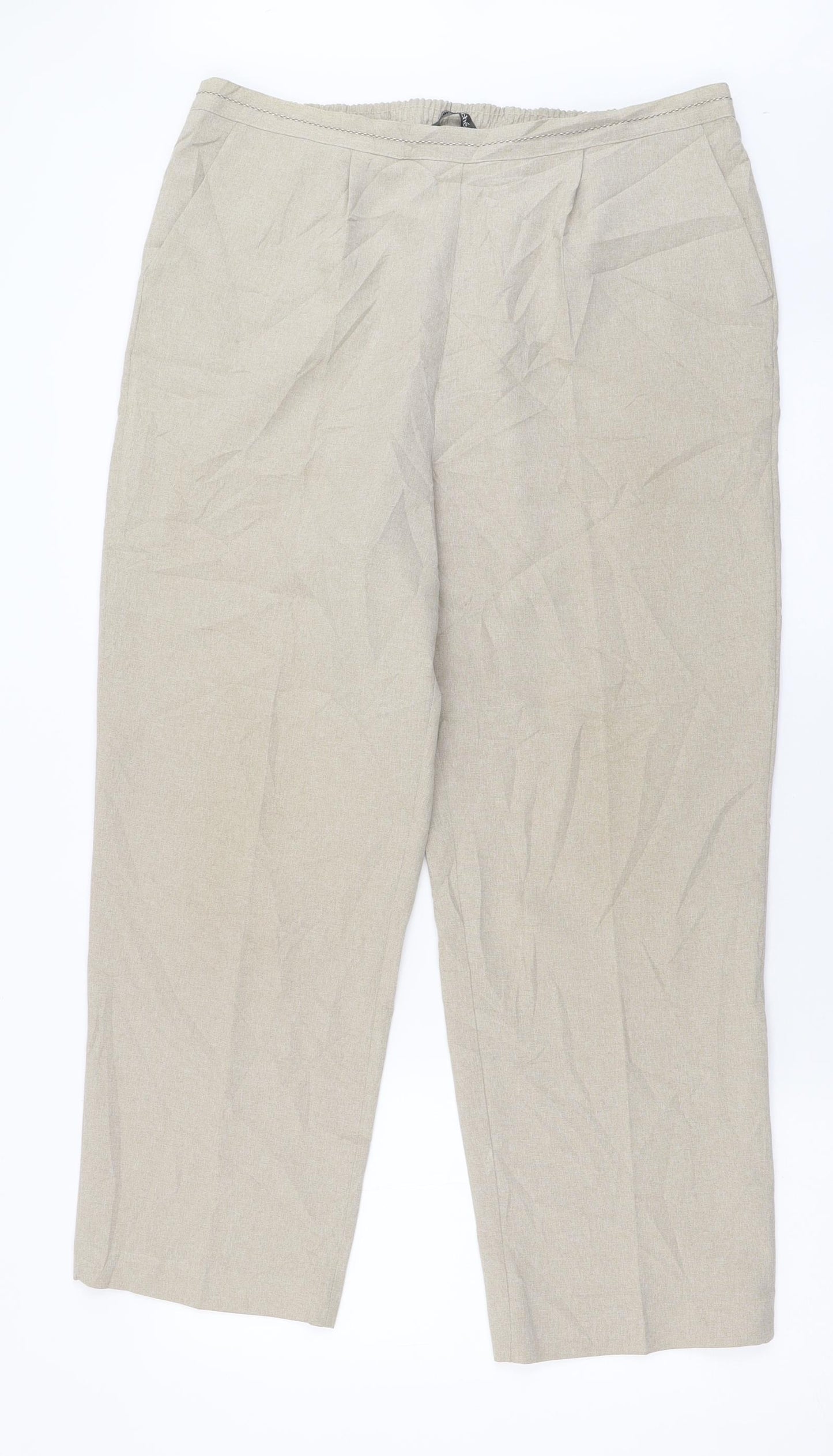 bonmarch Womens Beige  Polyester Trousers  Size 16 L27 in Regular