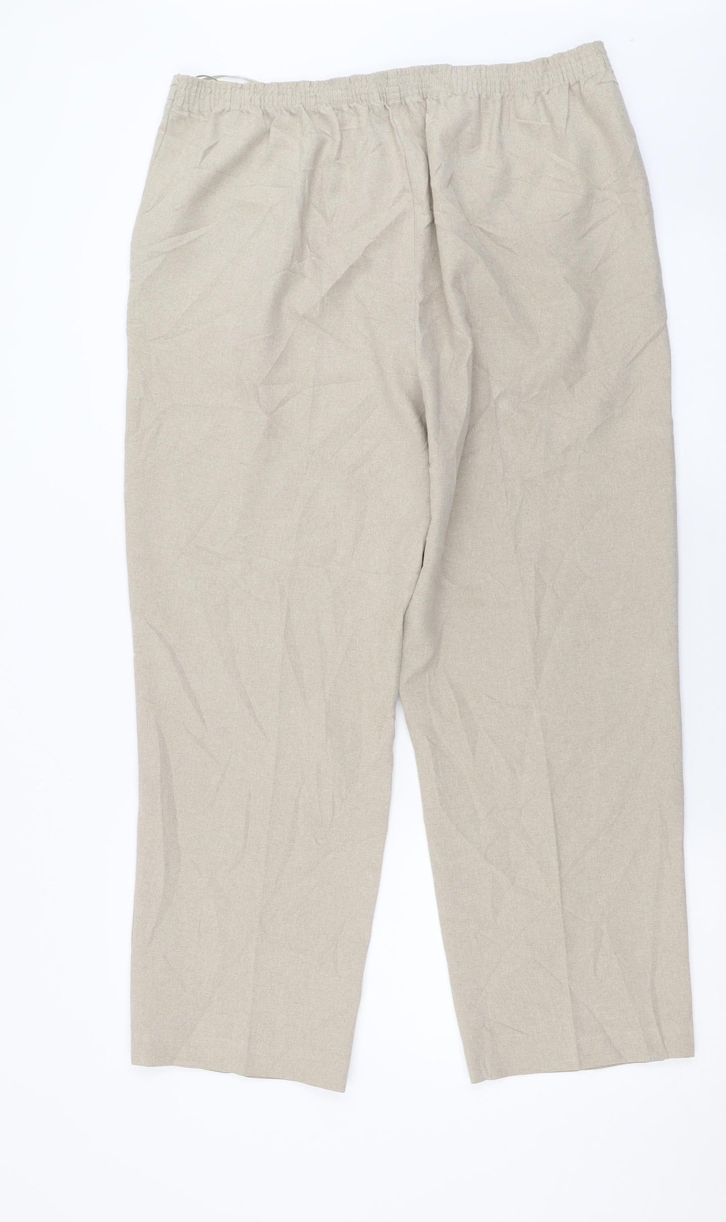 bonmarch Womens Beige  Polyester Trousers  Size 16 L27 in Regular