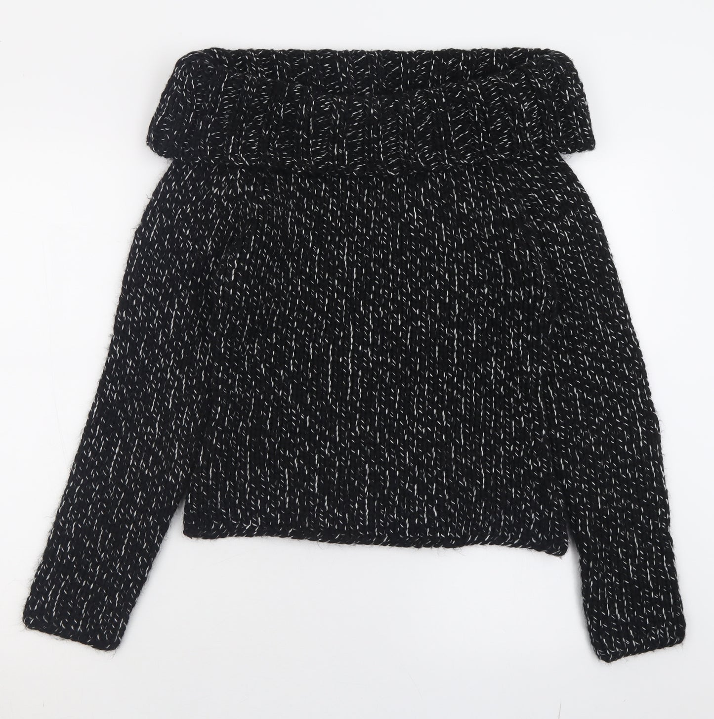 NEXT Womens Black Roll Neck  Acrylic Pullover Jumper Size 12