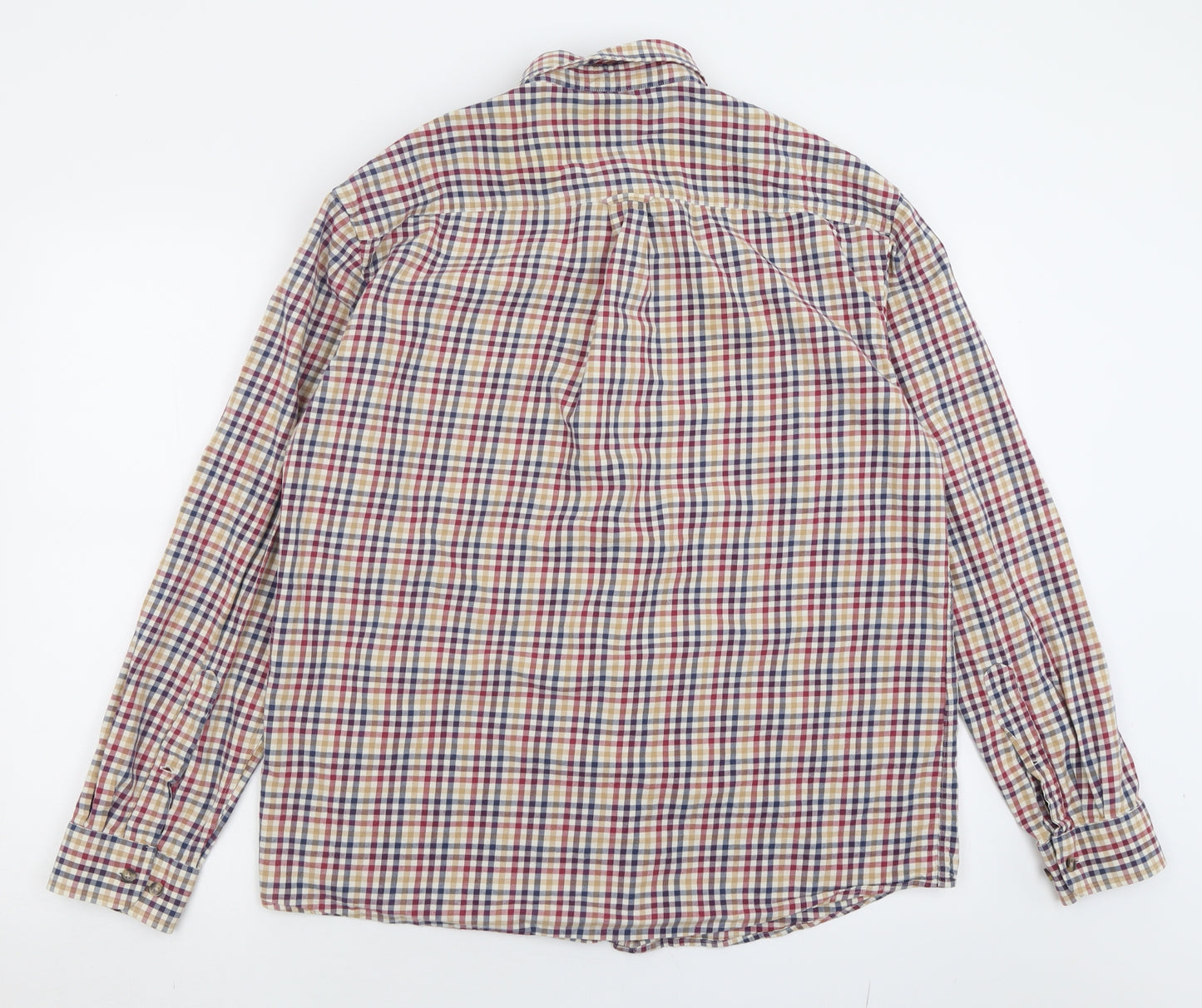 Blue Harbour Mens Multicoloured Check Cotton  Button-Up Size L Collared Button
