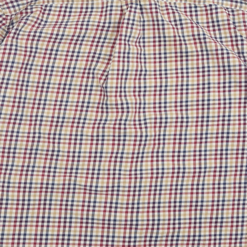 Blue Harbour Mens Multicoloured Check Cotton  Button-Up Size L Collared Button