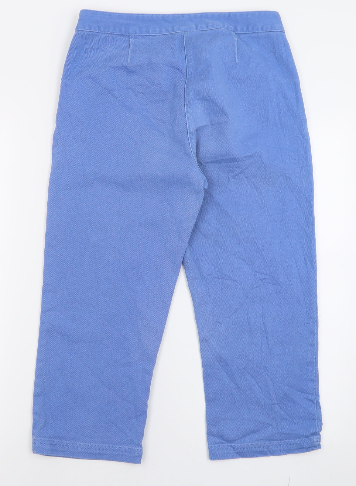 Cotton Traders Womens Blue  Cotton Cropped Jeans Size 12 L22 in Regular Button