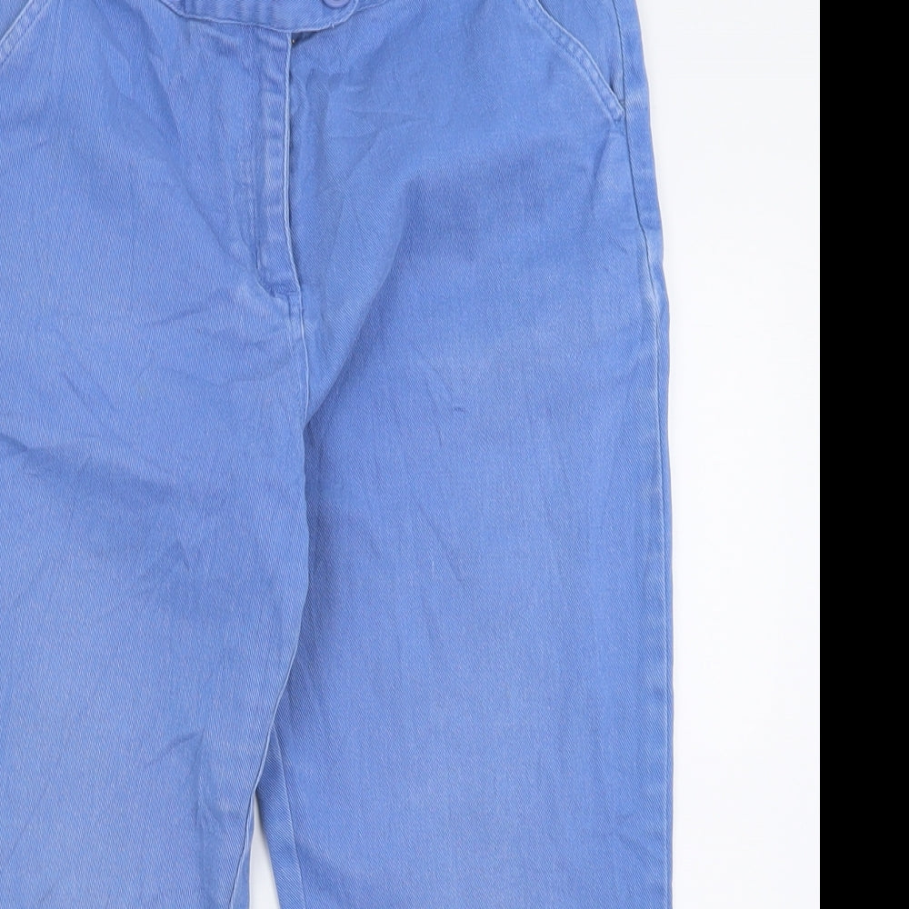 Cotton Traders Womens Blue  Cotton Cropped Jeans Size 12 L22 in Regular Button