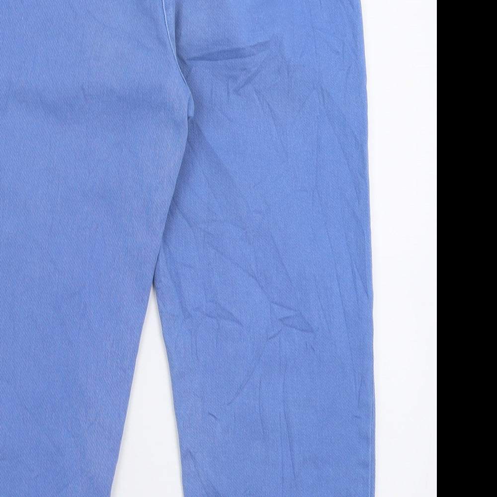 Cotton Traders Womens Blue  Cotton Cropped Jeans Size 12 L22 in Regular Button