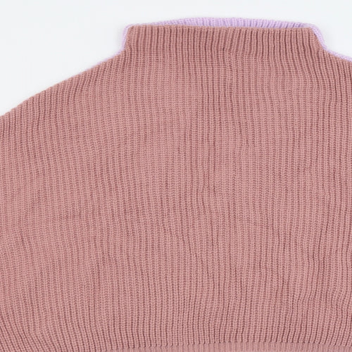 PRETTYLITTLETHING Womens Multicoloured High Neck  Acrylic Pullover Jumper Size 4