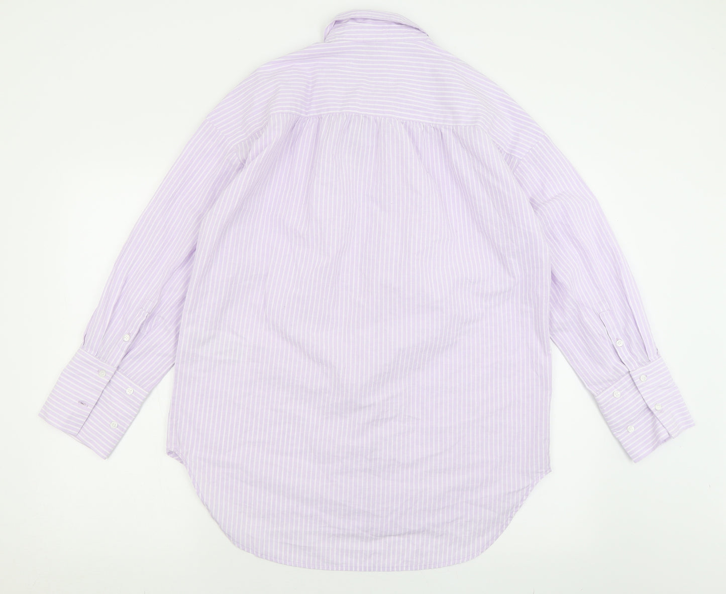 VERO MODA Womens Purple Striped Cotton Basic Button-Up Size S Collared