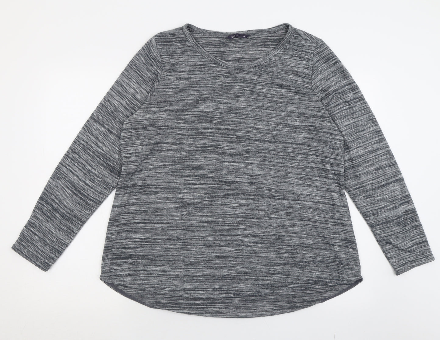 Marks and Spencer Womens Grey Crew Neck  Polyester Pullover Jumper Size 20