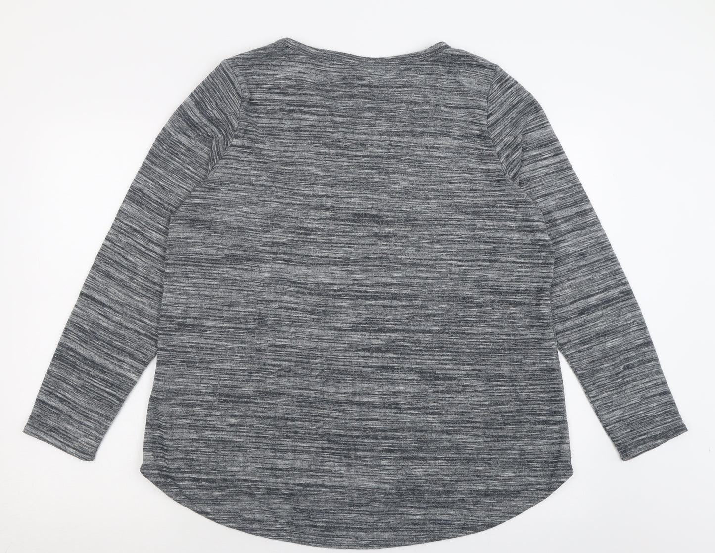 Marks and Spencer Womens Grey Crew Neck  Polyester Pullover Jumper Size 20