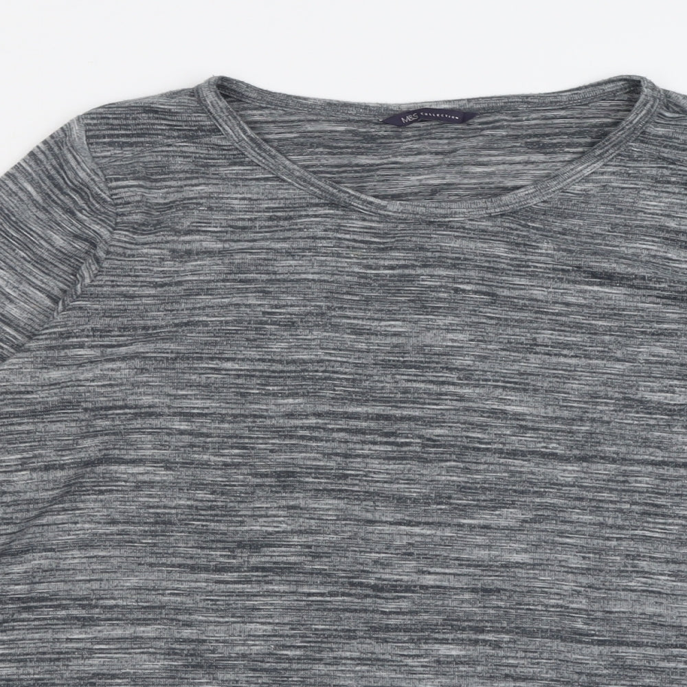 Marks and Spencer Womens Grey Crew Neck  Polyester Pullover Jumper Size 20
