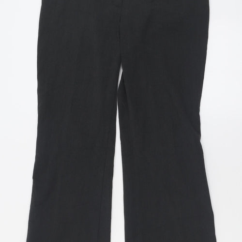 Marks and Spencer Womens Grey  Polyester Trousers  Size 10 L30 in Regular Hook & Eye